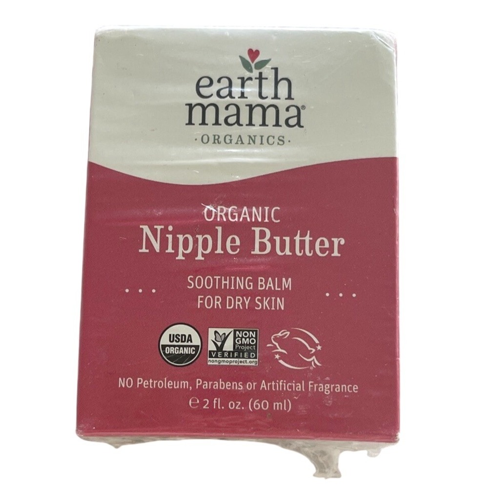 Earth Mama Organic Nipple Butter Nipple Cream Safe for Breastfeeding 2 oz. NEW
